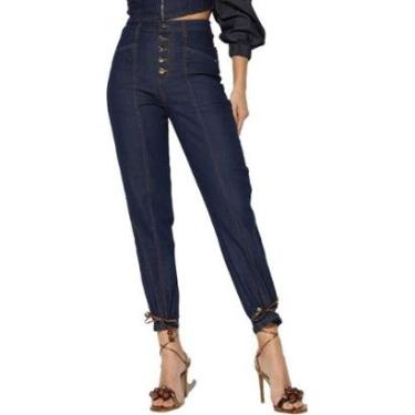 Imagem de Calça Jeans Sloudy Onça Preta Recorte I23 Azul Feminino-Feminino