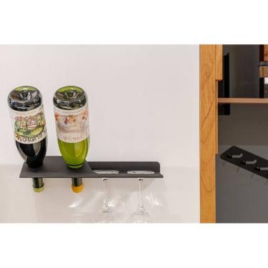 Imagem de Adega de Parede c/ Suporte de Taças e Garrafas