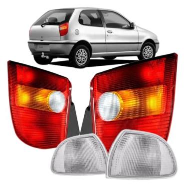 Imagem de Par Lanterna Traseira Palio G1 1996 à 2000 Tricolor mais Piscas Cristal