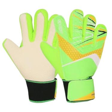 Imagem de Colaxi Crianças luvas de goleiro de futebol para iniciante proteção moda criança leve portátil profissional antiderrapante luvas de goleiro, Verde