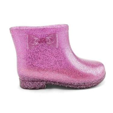 Imagem de Bota de Chuva Infantil Glitter Galocha Charmosinha com Laço-Feminino