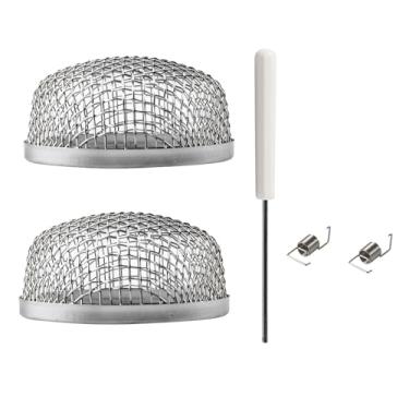 Imagem de Pacote com 2 capas de ventilação para forno RV com tela de insetos voadores de malha de aço inoxidável com ferramenta de instalação