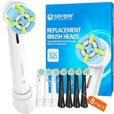 Imagem de SEEREIN Cabeças de substituição compatíveis com escovas de dentes elétricas Oral B iO, compatíveis com escovas de dentes elétricas Braun Oral B IO 3 4 5 6 7 8 9 10 séries, macias, preto/branco, pacote