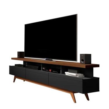Imagem de Rack Vivare Wood 1.8 Para Sala Estar Tv Até 72 Polegadas (Black/Freijo)