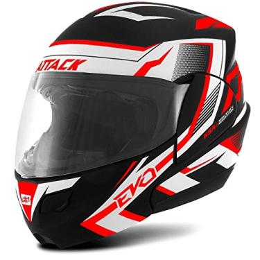 Imagem de CAPACETE ESCAMOTEÁVEL PRO TORK ATTACK EVO FOSCO PRETO - VERMELHO TAM. 60