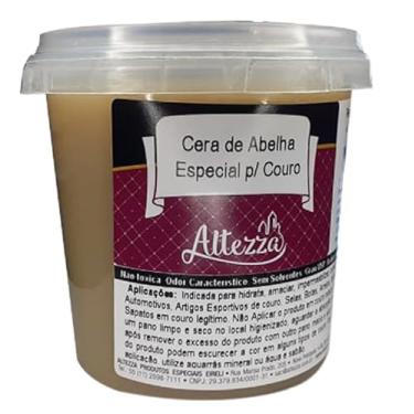 Imagem de Cera de Abelha Especial Para Couro Lustra e Brilha Atóxica e Incolor Tratamento de Couro Vintage e Rústico 350g Embalagem Econômica Hidratante e Revitalizante de Couro