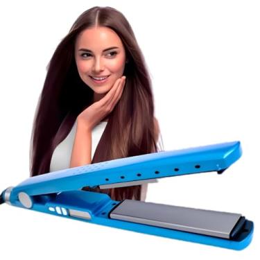 Imagem de Prancha Chapinha De Cabelo Profissional Premium Bivolt, Tecnologia iônica e MHC, Placa De Titânio, Painel De Regulagem Com Temperatura Até 450°F, Para Todos Os Tipos De Cabelo, Cabo Longo Giratório 360º UTIMAIS+