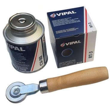 Imagem de Kit Reparo Pneu Câmara Rt-3 + Cola Cv00 + Rodilho Vipal