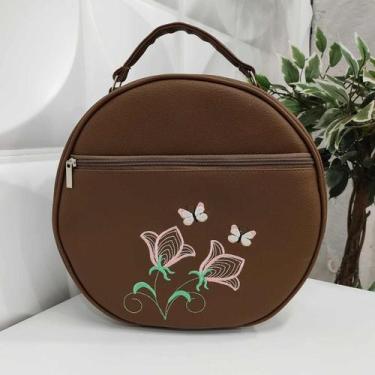 Imagem de Bolsa Porta Pratos Personalizado Flores Marrom - Coutre Bolsas