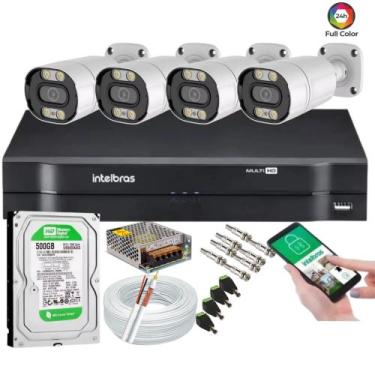 Imagem de Kit 4 Camera de Segurança Infravermelho Full Hd Colorida Dia Noite Dvr