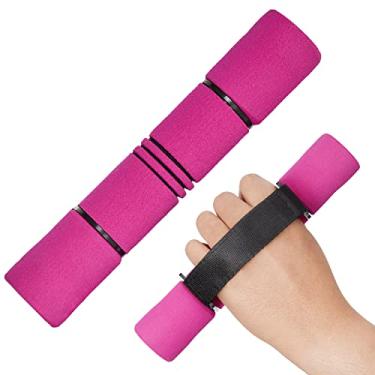 Imagem de Yes4All Conjunto de 2 pesos de mão para halteres para caminhadas ou exercícios de viagem femininos com alças ajustáveis, capa de espuma e opções de peso codificado por cores (0,9 kg, 1,4 kg ou 1,8 kg)