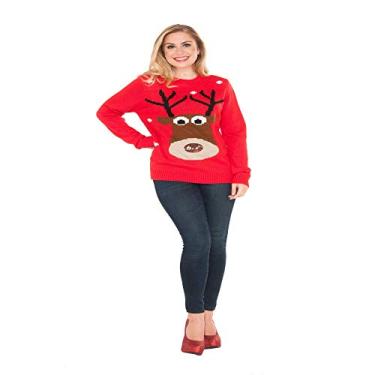 Imagem de Rubies Suéter de Natal feio de rena, multi, médio, Rena, M
