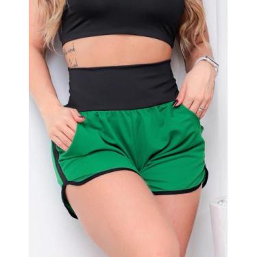 Imagem de Short Feminino Esportivo Running com Bolso - Fitmoda, Verde bandeira, 