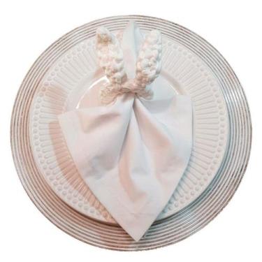 Imagem de Porta  guardanapo de crochê coelho branco - Mesa Feita