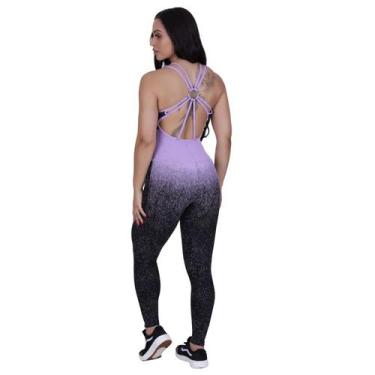 Imagem de Macacão Feminino Academia Poliamida Bojo Jacquar Grosso Degrade Orbis 