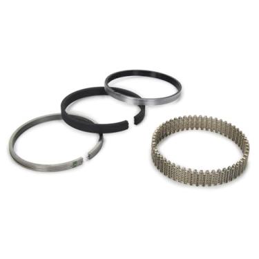 Imagem de Anéis de pistão JE, série de corrida premium, furo de 11,7 cm, encaixe de arquivo, 0,043 x 1/16 x 3/40.6 cm de espessura, tensão padrão, aço, nitreto, 8 cilindros, kit