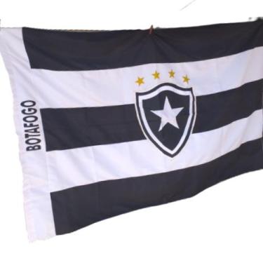Imagem de Bandeira Do Botafogo Grande Com 1,10 X 1.60 Em Poliester - bandeira bo
