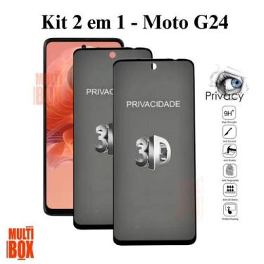 Imagem de Kit 2UN Película Anti Espião 3D de Vidro Privacidade para Motorola Mot
