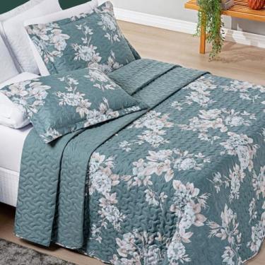 Imagem de Colcha Casal Super King Cama Box Nyla Kit Cobre Leito Dupla Face 200 F