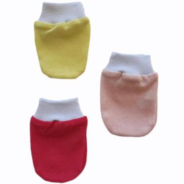 Imagem de Luvinha de bebê recém nascido kit com 3 pares malha  - Confecções Cast