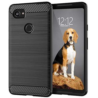 Imagem de Capa para Google Pixel 2 XL, fina, macia e transparente, TPU de borracha de gel, silicone, leve, antiarranhões, absorção de choque, capa protetora para Google Pixel 2 XL, Brushed Black