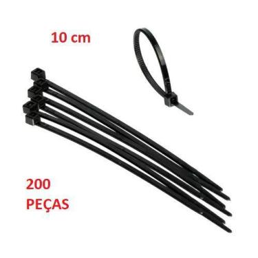 Imagem de Abraçadeira Nylon Preta Fertak 200 Peças