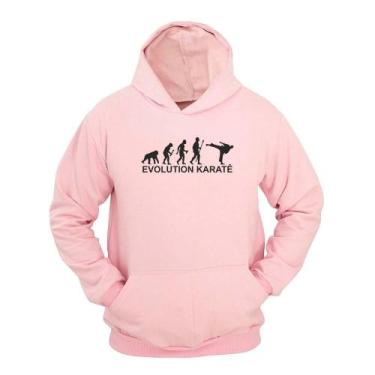 Imagem de Moletom Masculino Canguru Ragor Estampa Evolution Karatê, Rosa, M
