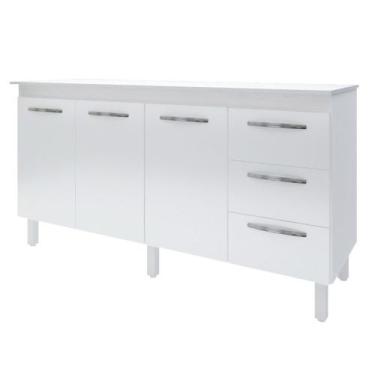 Imagem de Balcão Com Tampo Diana 150 cm Branco Moblis