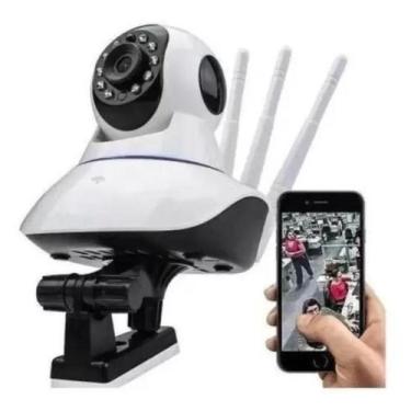 Imagem de Camera Segurança Ip Interna 360 Graus 3 Antenas Wifi Áudio - Ip Câmera
