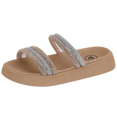 Imagem de Chinelo Papete Infantil Menina Fácil Calce Strass Molekinha