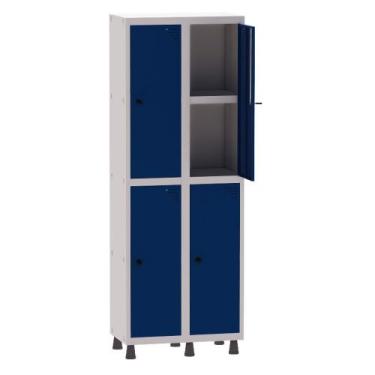 Imagem de Armário Guarda Volume Locker Roupeiro 2 Vãos 04 Portas Com Prateleira 