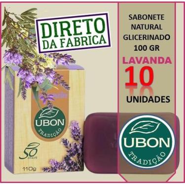 Imagem de Kit com 10 Sabonetes Glicerina  Vegetal Lavanda Em Barra Glicerinado  
