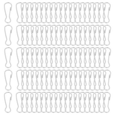 Imagem de PATIKIL Ganchos de cordão, 100 peças de aço inoxidável de 25 mm 304 ganchos de pressão de mola fecho de metal para chaveiro, chaveiro, cartão de identificação, cortina de chuveiro, prata