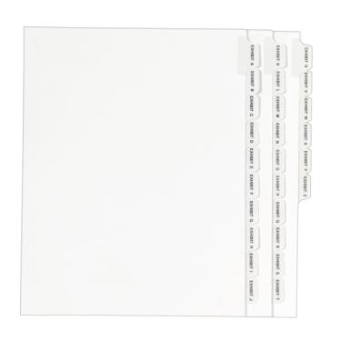 Imagem de Divisórias colecionáveis padrão Avery, tamanho de letras, conjunto de abas Exibição A-Exhibit Z, 1 conjunto, branco (1370)