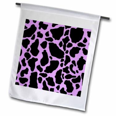 Imagem de 3dRose fl_15427_1 Bandeira de jardim com estampa de vaca roxa e branca, 30 x 45 cm