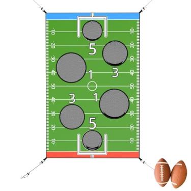 Imagem de jumpfly Acessórios para jogos de futebol trampolim, rede de arremesso de alvo se encaixa em trampolins recreativos de 8 pés/10 pés/12 pés/14 pés com duas bolas de futebol - jogos de festa ao