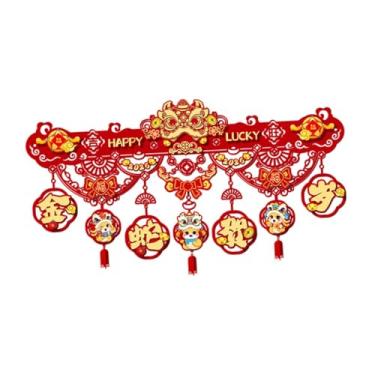 Imagem de UGPLM Guirlanda de faixa de ano novo chinês 2025 Festival da primavera Pingentes de feltro para pendurar na parede para quarto Natal interno e externo Sala, Style a
