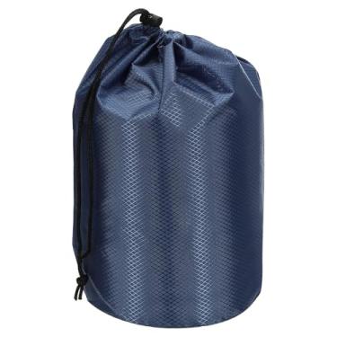 Imagem de PATIKIL Saco de coisas, 18 x 33 cm, impermeável, ao ar livre, bolsa de armazenamento portátil com cordão, bolsa de dormir leve para acampamento, caminhada, mochila, azul escuro