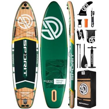 Imagem de SPORIT Prancha de stand up paddle inflável super larga de 11'6 × 35 ", prancha de sup ultra estável para adultos, capacidade de 450 lb com alça de ombro, mochila de 100 l, nadadeira removíve