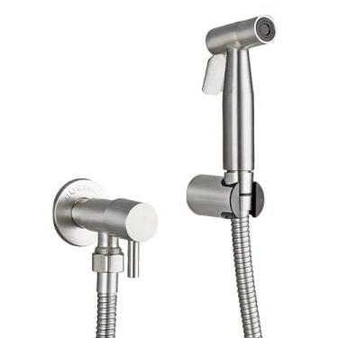 Imagem de Ducha Higiênica 1/4 Volta Luxo Gatilho Aço Inoxidável 304 Banheiro Prata