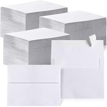 Imagem de Envelopes autoadesivos para impressão, 800 unidades, para convite, casamento, chá de bebê, fotografia, notas de agradecimento, cartão postal, cartão de felicitações, correspondência, formatura (branco, A7 13 x 18 cm)