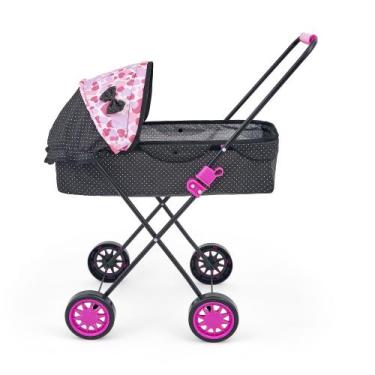 Imagem de Carrinho de Boneca Veneza 79cm Alt Bebe Reborn - SAG TOYS, Preto, Rosa