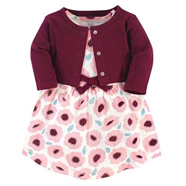 Imagem de Touched by Nature Vestido e cardigã de algodão orgânico para bebês meninas, Blush Blossom, 6-9 Meses