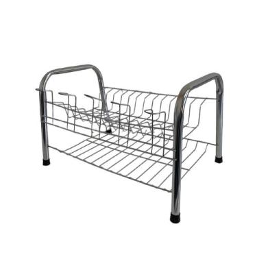 Imagem de Escorredor Duplo De Louça Prático Designer Moderno 11 Pratos Multiuso 