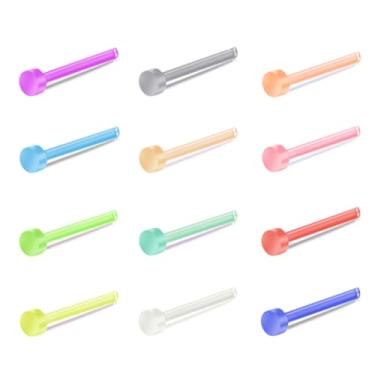 Imagem de ZS 12 peças 20 g anéis de retenção de nariz flexíveis bioflex coloridos, bioplástico, flexíveis, transparentes, piercing de narina, joias para mulheres e homens, Acrílico, Sem pedras preciosas