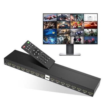 Imagem de MT-VIKI Multivisualizador Hdmi 4K 16X1 Com Controle Remoto Ir, Comutador Hdmi 4K A 30 Hz Contínuo 16 Em 1 Saída Para Ps4/Ps5/Câmera De Segurança