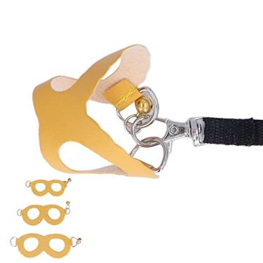 Imagem de Arnês de Hamster e Coleira Definida Couro Artificial Macio e Fácil de Usar Colar (Amarelo)