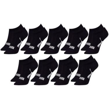 Imagem de Kit com 9 Pares de Meias Adulto Puma Modelo Sapatilha Calcanhar Verdad