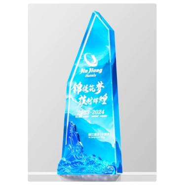 Imagem de Troféu de cristal personalizado - Prêmio premium para campeões de competição, reuniões de fim de ano e reconhecimento excepcional de funcionários - Ascenda e expanda seus horizontes (2, 24 x 9 cm)