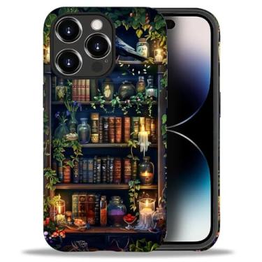 Imagem de DAIZAG Compatível com iPhone 14 Pro Max, estante de livros com padrão completo de plástico macio TPU antiqueda, proteção dupla para iPhone 14 Pro Max